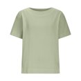 thumbnail image 4 of Yuyuzo Hauts pour Femmes Manches Courtes Col Rond Blouses Décontractées Confortables Tuniques Amples, 4 of 7