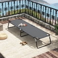 thumbnail image 2 of Costway Folding Camping Bed Chaise Lounge Outdoor Portable Military Cot Sleeping Hiking Travel Gray, 2 of 9