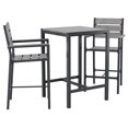 thumbnail image 3 of CorLiving Galant Ensemble de Bar d'Extérieur 3 Pcs en Aluminium et Polymère Résistant aux Intempéries avec 2 Chaises de Bar et Table, Gris, 3 of 9