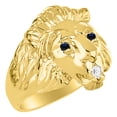 thumbnail image 3 of RYLOS  Rings Yellow Gold Plated Silver Lion Head Ring Rings For Men Men's Rings Silver Rings  Jewelry Size 10, 3 of 7