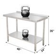 thumbnail image 3 of BeesClover Table en Acier Inoxydable pour Préparation et Travail avec Dosseret, Table de Cuisine Robuste avec Tablette et Pied Réglables pour Restaurant, Maison et Hôtel, 3 of 6