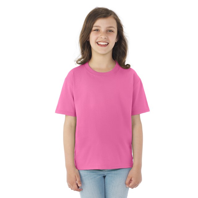 Fruit Of The Loom T-Shirt à Manches Courtes en Coton HD pour Jeunes, 2/4, Azalée