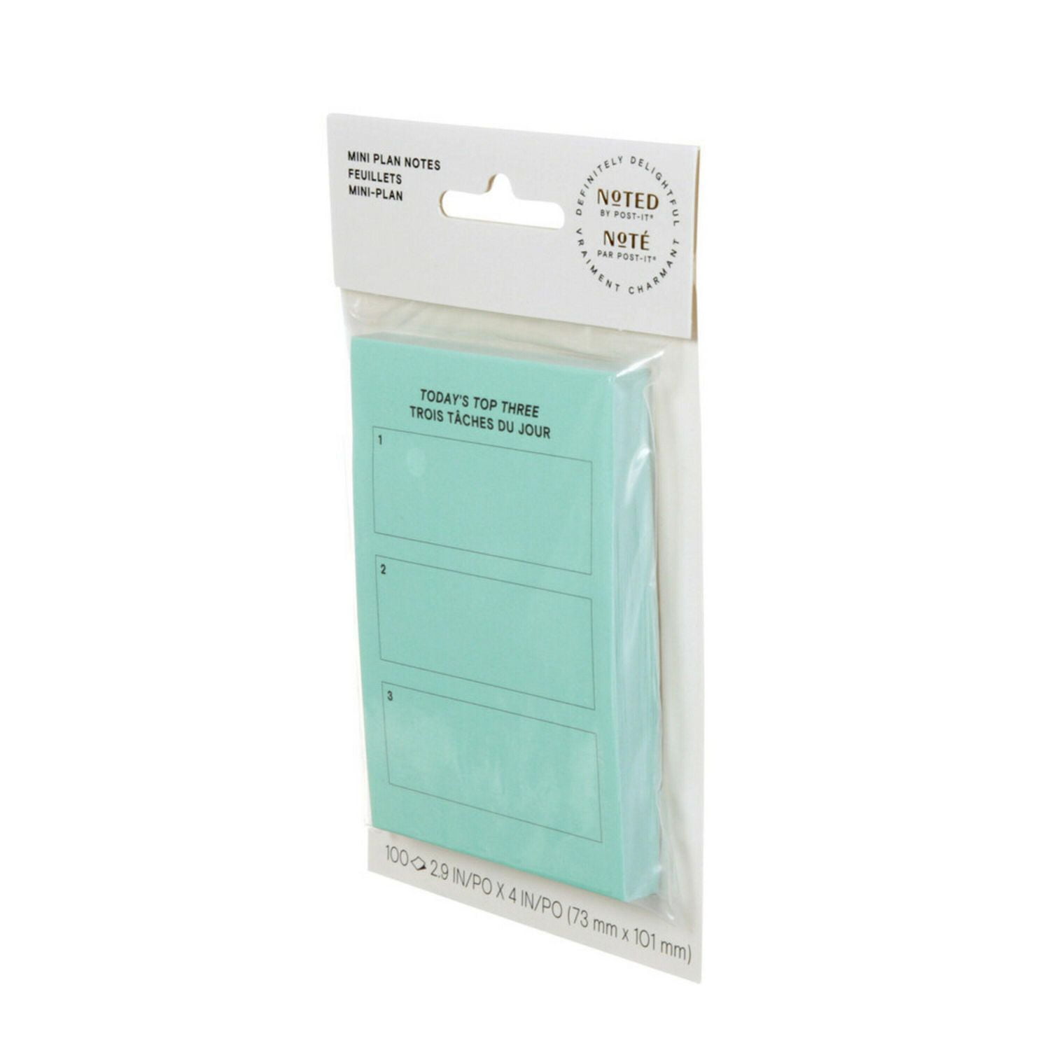 Feuillets à motifs Post-it®, top 3, turquoise