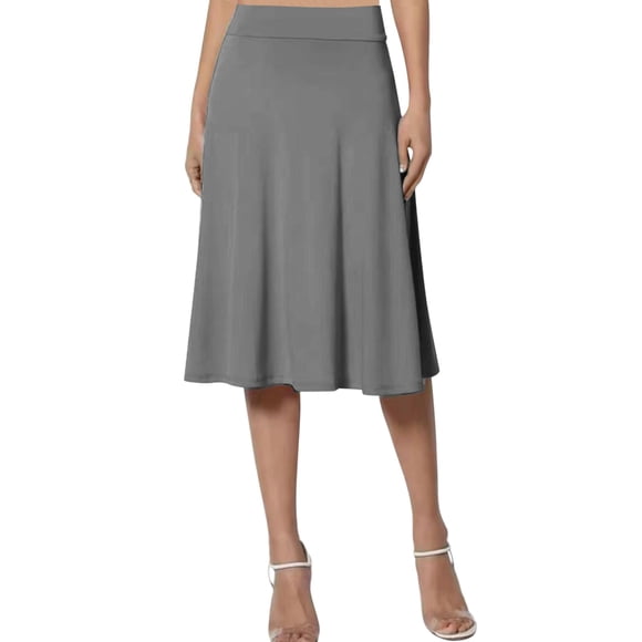 Kcodviy Women's Solid Lightweight Flare Tulle Skirt for Midi Pull on Closure Skirt Hangers for Women Skirt Plus Size Leather Skirt Wrap Around Bed Skirt Satin Midi Skirt
