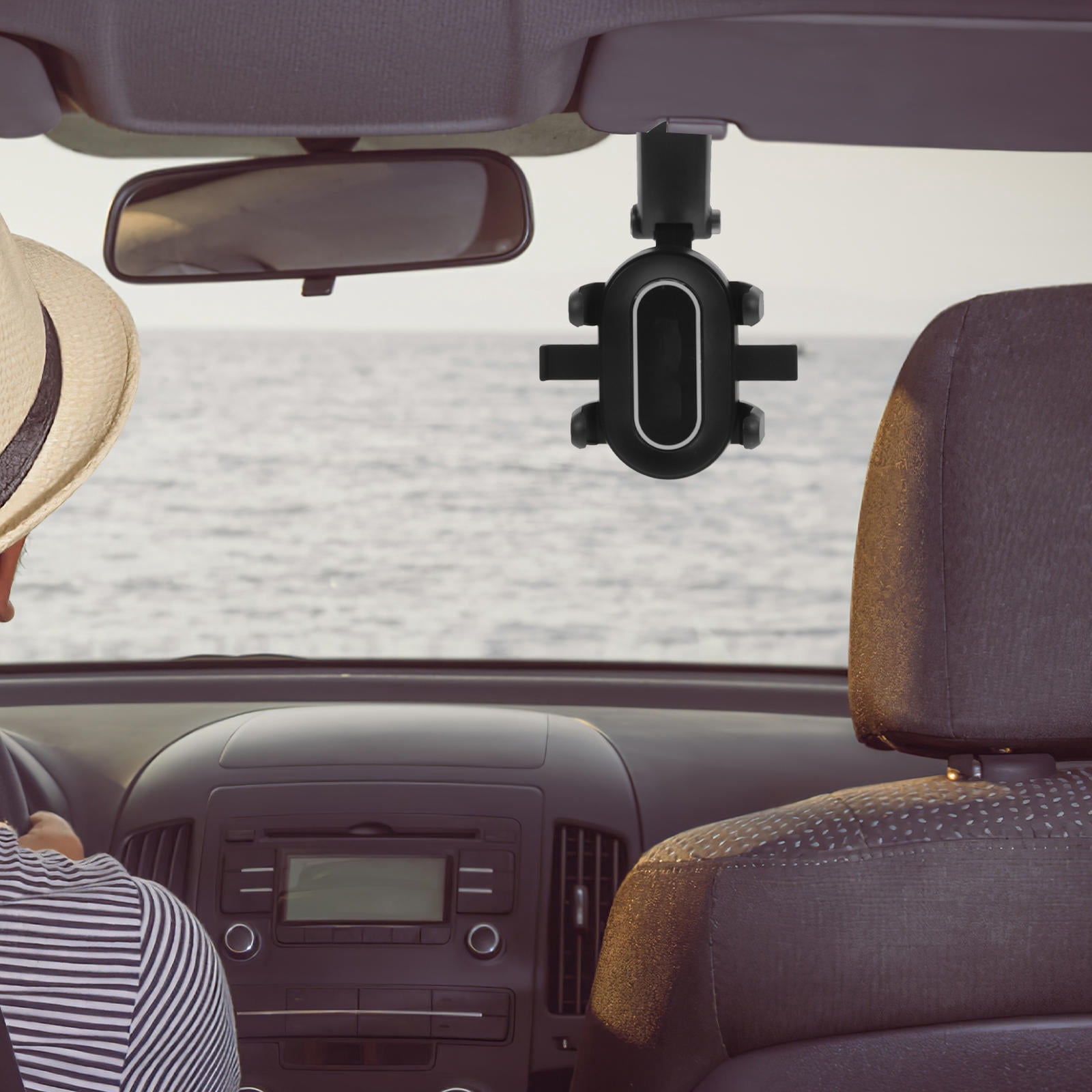 HONITANO Vehicle Phone Holder Clip on Car Visor Mount Adjustable Black Phone Stand