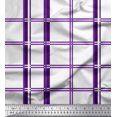 thumbnail image 1 of Soimoi Purple Poly Georgette Fabric Window Pane Check Print Fabric by the Yard 52 Inch Wide, 1 of 3