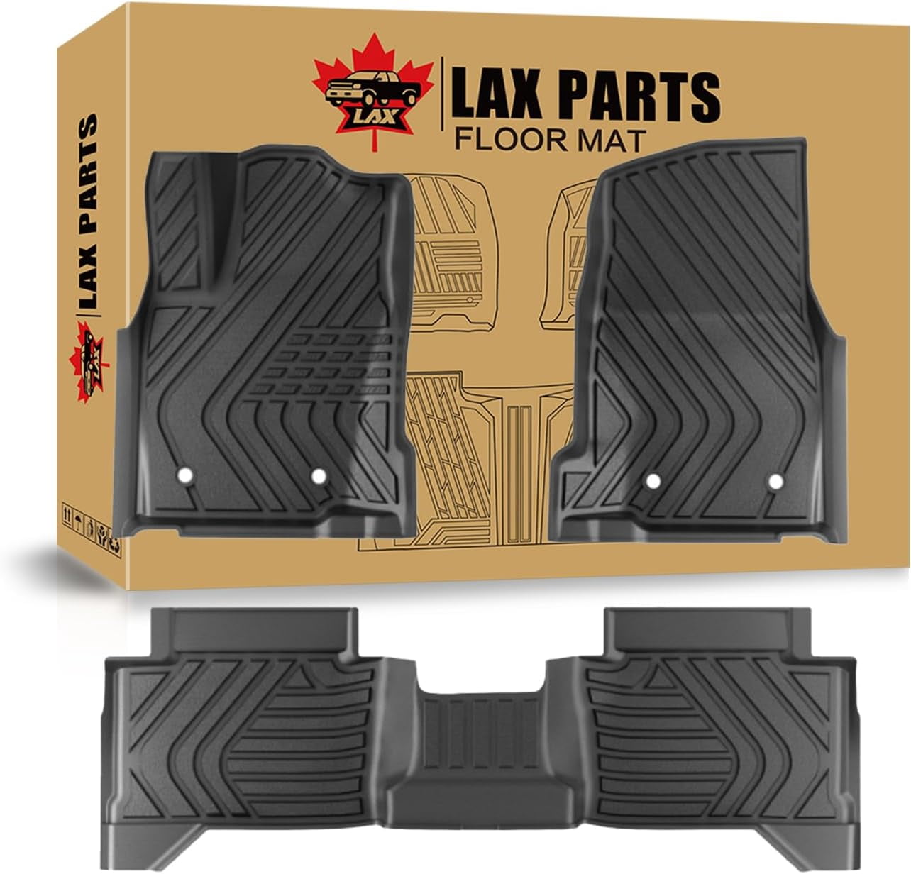 Dura Cover 2018-2023 Toyota Tacoma | Double Cab | Anti-slip All-Weather Protection Mats for Trucks | Front and 2nd Seat Floor Liners
