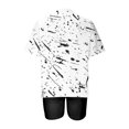 thumbnail image 4 of Mikilon Ensemble Élégant pour Femmes 2 Pcs Mode Décontractée Imprimé Teinture sur Nœuds Col Rond Épaule Tombante Shorts Ensemble 2 Pcs Blanc TP, 4 of 4