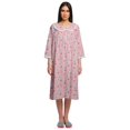 thumbnail image 1 of Moomaya Robe de Nuit Longue Jusqu'au Genou à Patte de Boutonnage pour Femmes, Imprimée, 1 of 6