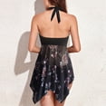 thumbnail image 1 of Bikini Set, Halterneck Comfortable Split Swimsuit  For Beach Black Print 5XL, 1 of 6