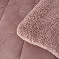 thumbnail image 3 of Jin Mai Lan Solid Woodrose Sherpa Fluffy Reversible Washable Bed Blankets, Full Queen, Pink, 3-Pieces, 3 of 5