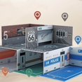 thumbnail image 3 of 1/24 Parking Lot Scene Display Lot Desktop Decoration Case Scenery Desktop Decor Diecast Car Garage orange, 3 of 8