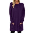 thumbnail image 1 of Chandail en Molleton Surdimensionné pour Femmes Col Rond Manches Longues Pull Décontracté Confortable Tenues de Mode Automne Vêtements 2024, 1 of 6