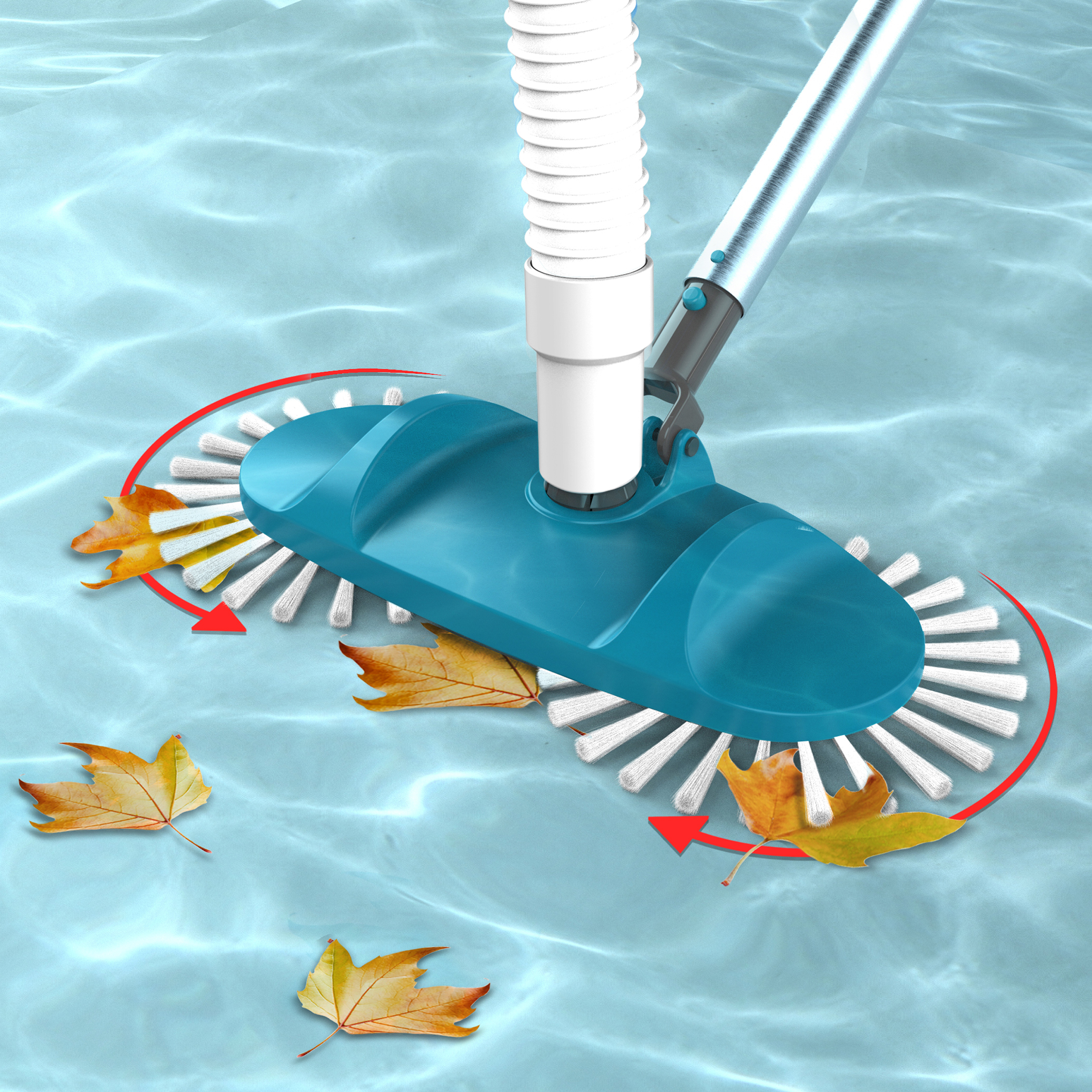 Tête d'aspirateur de piscine portable Mainstays bleu sarcelle et gris avec brosses rotatives - 2,51 lb.