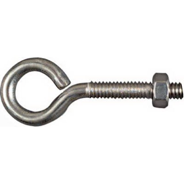 Eye Bolts, Stainless Steel, 1/4 x 2-1/2 In. - N221-580