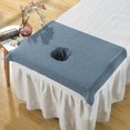thumbnail image 4 of 1 Piece Half Massage Table Cover Cosmetic Bed Face Hole Towel 50x70cm Navy Blue, 4 of 7