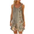 thumbnail image 2 of Ovzne Robes Grande Taille pour Femmes aux Formes Robe Femme Mode Robe Décontractée pour Femme Imprimée à Manches Courtes Col Rond avec Poches Robe de Vacances Robe Imprimée Liquidation, 2 of 5