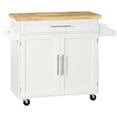 thumbnail image 1 of HOMCOM Îlot de Cuisine avec Rangement, Chariot Roulant, Blanc, 1 of 10