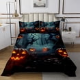 thumbnail image 1 of Erosebridal Gothic Jungle Neon Pumpkin Bedspread Coverlet Set Twin Size, 1 of 6