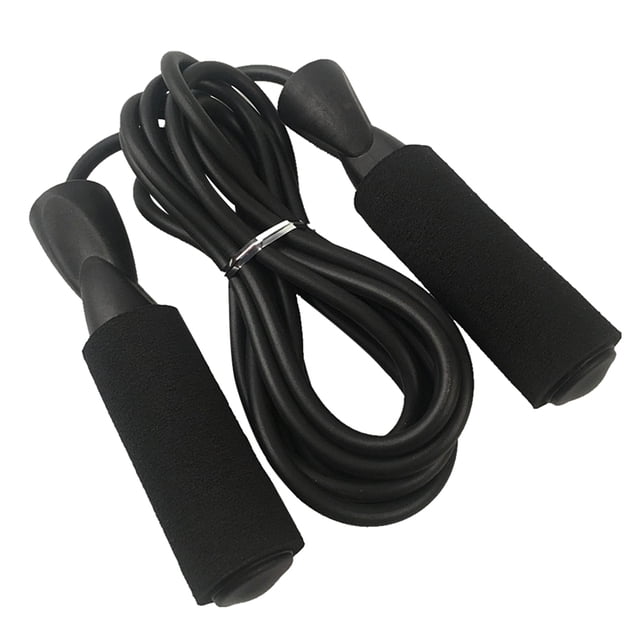 Yeacher Adjustable Jump Rope Fitness Skipping Rope with soft foam handles and a 2.8m (9.1ft) rubber rope. Designed for exercise workouts, speed, and endurance training, it features anti-skid handles to reduce hand fatigue and a smooth, tangle-free spin. Lightweight and portable, suitable for men, women, adults, and kids.