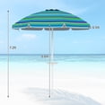 thumbnail image 3 of Costway Parasol de Plage Portable de 7,2 Pi avec Ancre de Sable Inclinable et Porte-Gobelet, avec Sac de Transport, Vert, 3 of 10