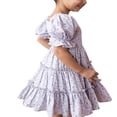 thumbnail image 2 of EIMELI Robe Midi de Plage à Volants à Manches Courtes à Imprimé Floral pour Maman et Moi Robe d'Été, 2 of 4