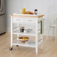 thumbnail image 2 of TRINITY White 3-tier Wood Kitchen Cart with Drawers, 2 of 4