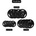 thumbnail image 2 of HAJEX Standard Tri Grip Cast Iron Weight Plates Set 1 inch - 70LB Set - (2.5LB, 5LB, & 10LB), 2 of 5