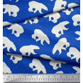 thumbnail image 3 of Soimoi Blue Modal Satin Fabric Polar Bear Animal Fabric Prints By Yard 42 Inch Wide, 3 of 5