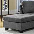 thumbnail image 4 of Cosmic Homes Senti 4-Piece Grey Velvet Sectional Sofa Set with LHF Chaise & Storage Ottoman – Modern Living Room Furniture Set, 4 of 6