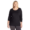 thumbnail image 1 of Just My Size Tee-Shirt Manches Longues Grande Taille pour Femmes, Ébène, 4X, 1 of 2