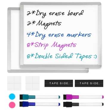 VUSIGN 2 Pack Magnetic Dry Erase Board, 11" x 14" Small Whiteboard, 2 Magnets and 4 Markers