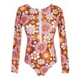 thumbnail image 1 of Pudcoco Maillot de Bain une-Pièce à Manches Longues à Motif Floral pour Femmes, Maillot de Bain Mode à Fermeture Éclair, 1 of 8