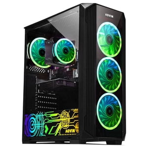 Jeu PC AQVIN ZForce Bureau Ordinateur Tour Intel Core i7 Processeur, 32GB DDR4 RAM, 1TB SSD Stockage, RTX 5050 8GB GDDR6, Windows 11 Pro Clavier et souris de jeu WiFi Prêt