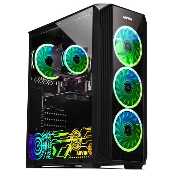 A Grade Gaming Tower PC AQVIN ZForce - Intel Core i7 Processor up to 4.0 GHz - NVIDIA GeForce GTX 1630 4GB GDDR5 Gaming GPU - 512 GB SSD 32 GB DDR4 RAM - PCIE WiFi - Win 10 Pro