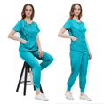 thumbnail image 4 of LYMAYTER Women Round Neck Nurse Uniform Zipper Multi-pocket Design Medical Uniform Set for S-2XL, 4 of 6