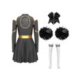 thumbnail image 4 of iiniim Uniforme Sportif de Cheerleading Classique de Lycée pour Femmes Cheerio Robe Fantaisie Noire B m, 4 of 7