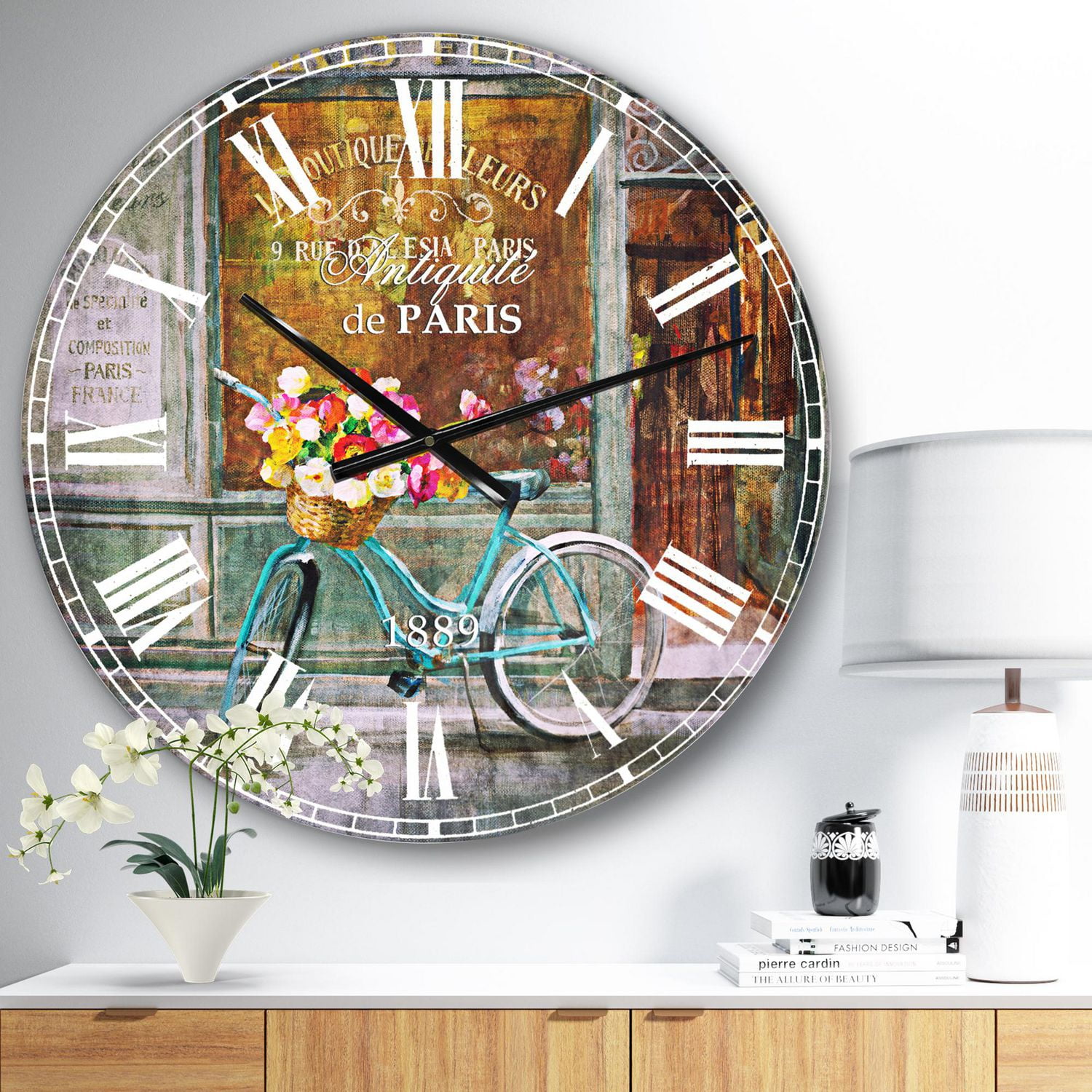 Designart Fleuriste français de Paris horloge murale