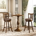 thumbnail image 4 of Costway Set of 4 Bar Stools 30" Swivel Bar Chairs with PE Rattan Backrest & Footrest, 4 of 9