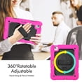 thumbnail image 3 of XYX For iPad Air 5th/4th Generation 10.9 inch 2022/2020 Case, 360 Rotating Shockproof Cover with Stand, Screen Protector, Shoulder Strap, Rose, 3 of 7