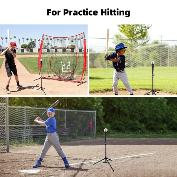 Kit Baseball 3-en-1 Surelect – Support Suspendu Réglable, Batte, Lanceur Auto – Cadeau Sportif Enfant