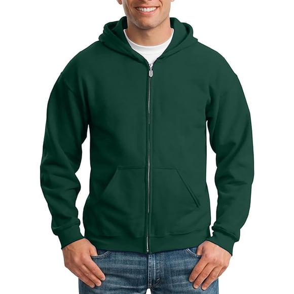 Ediodpoh 2025 Autumn Winter Menswear Plus Thickened Solid Color Zipper Cardigan Loose Fashion Hoodie Men's Fashion Hoodies & Sweatshirts Dark Green XL