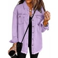 thumbnail image 3 of Yubnlvae Veste-Chemise en Denim Délavé Violet Mode Décontractée pour Femme, P, 3 of 3