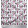 thumbnail image 1 of Soimoi Modal Satin Fabric Moroccan Damask Print Fabric by Yard 42 Inch Wide, 1 of 3