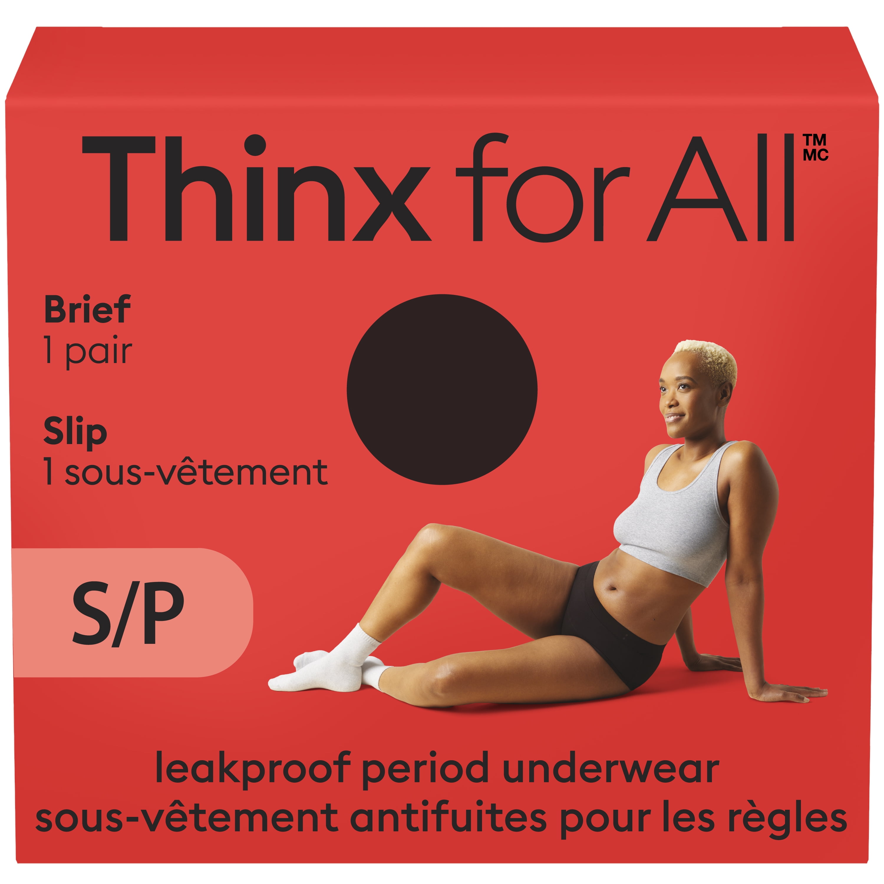 Culotte confortable pour tous les jours Thinx for All Women, sous-vêtement règles contre fuites, taille Petit, noir
