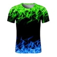 thumbnail image 2 of lcziwo T-Shirts Graphiques pour Hommes - T-Shirts Graphiques Fantaisie 3D Réalistes à Imprimé Flamme Numérique, Manches Courtes, Col Rond, T-Shirts Grande Taille d'Été 2024 Vert TTG, 2 of 3