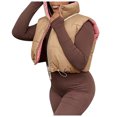 thumbnail image 1 of Veste Courte à Col Montant d'Hiver pour Femme, Douce et Chaude, avec Fermeture Éclair, pour l'Automne et le Temps Froid, 1 of 7