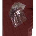 thumbnail image 4 of Moomaya T-shirt à Col Rond pour Femmes à Manches Courtes avec Poche Appliquée à Paillettes - N0, 4 of 6