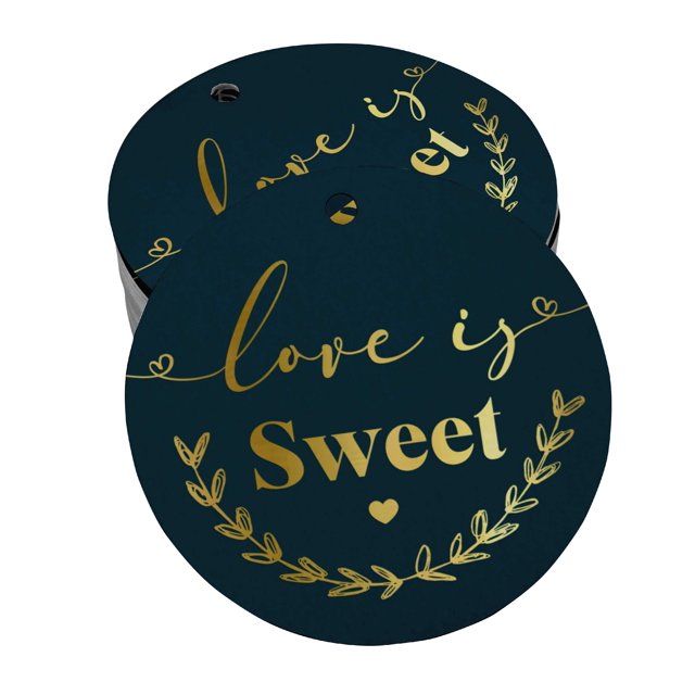 Inkdotpot 50 Pack Real Gold Foil Paper Tags Love Is Sweet Wedding Favor Hang Tags