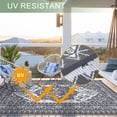 thumbnail image 4 of GlowSol 9x12 Outdoor Rug Waterproof Carpet Patio Rug Indoor Outdoor Area Rug Reversible Rug for Picnic Beach Deck-Outdoor, Gray/White, 4 of 7